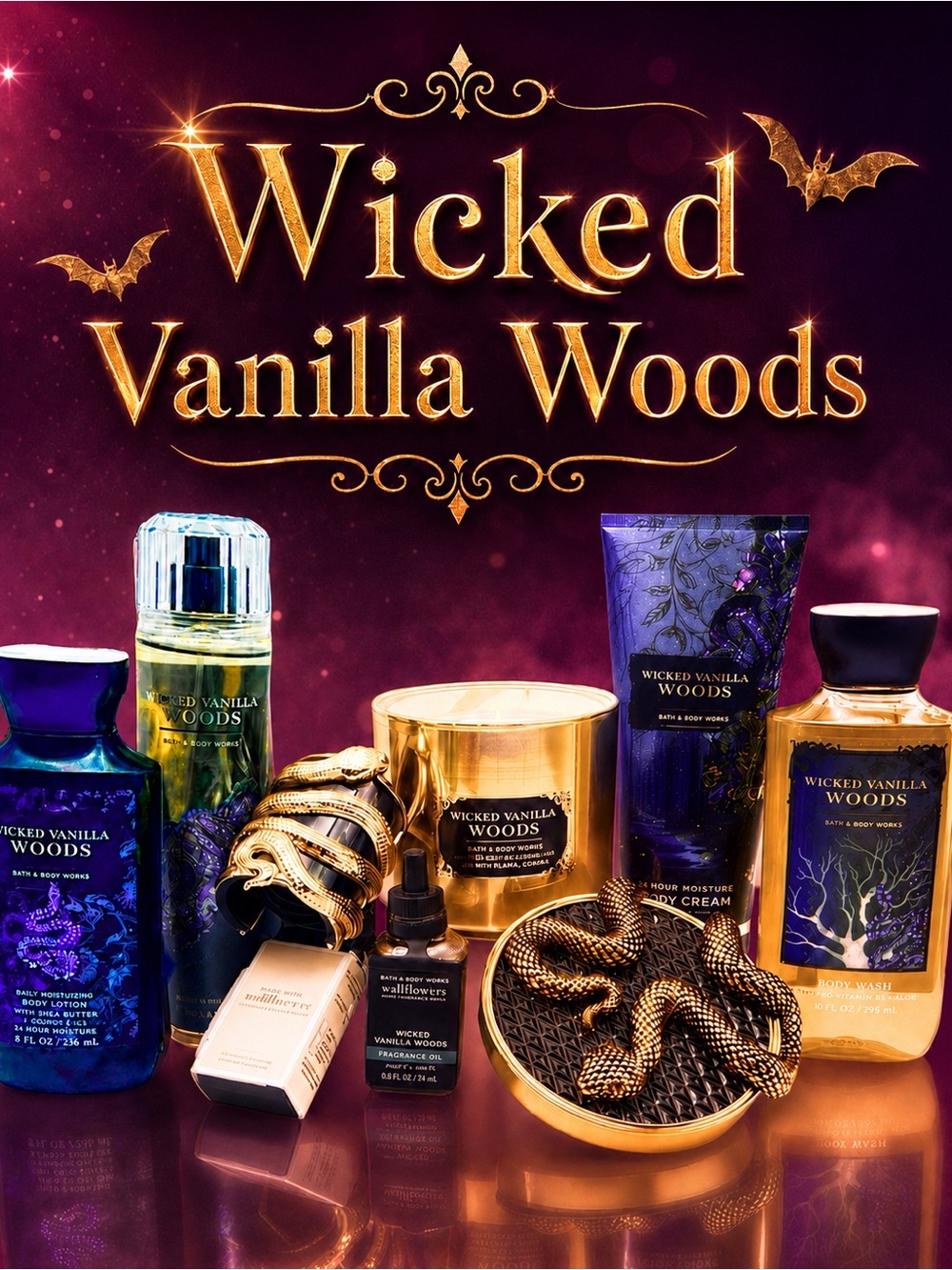 BBW Wicked Vanilla Woods 🐍 7 Pc Halloween Collector Set